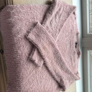 Sanctuary Blush Fuzzy Crewneck Sweater